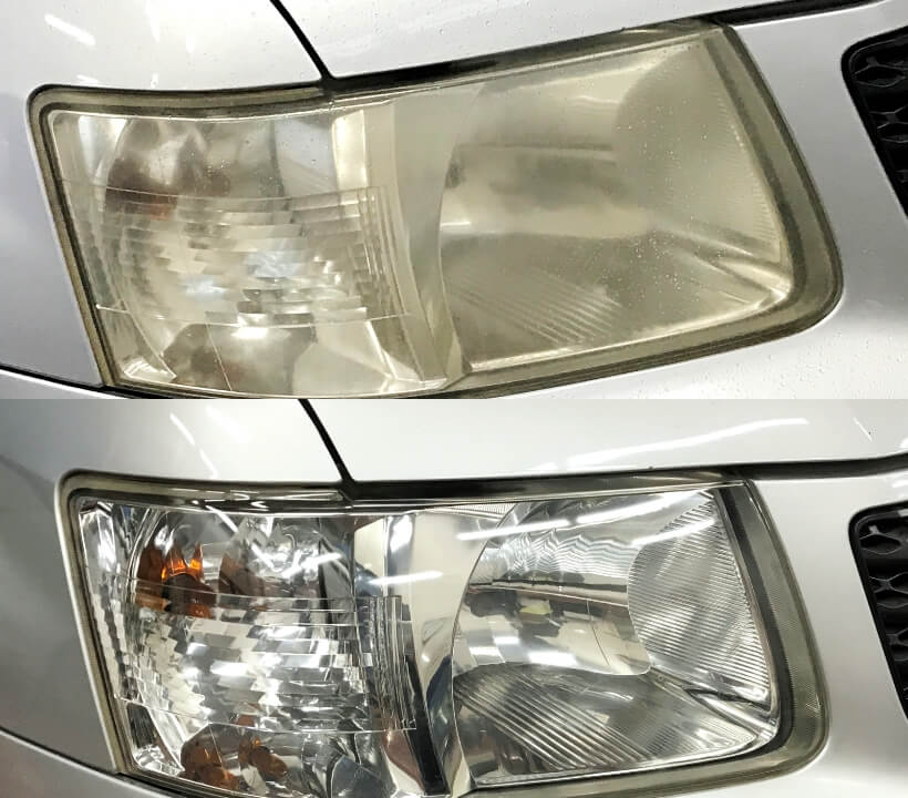 ヘッドライトスチームコーティング